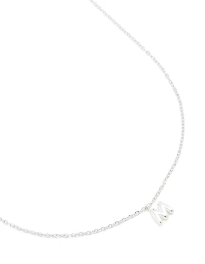 Waterproof Stainless Steel Mini Bubble Letter M Necklace