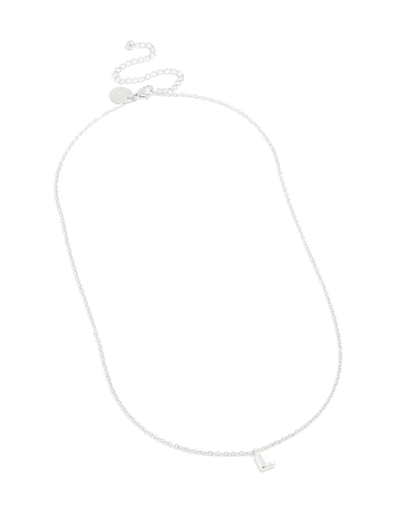 Collier mini bulles en acier inoxydable imperméable en forme de lettre L