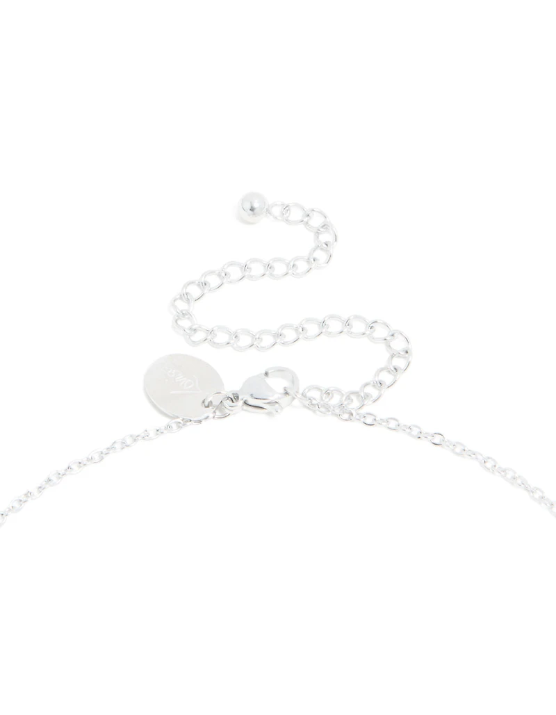 Collier mini bulles en acier inoxydable imperméable en forme de lettre L
