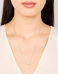 Collier mini bulle en acier inoxydable imperméable avec la lettre S