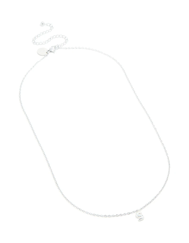 Waterproof Stainless Steel Mini Bubble Letter S Necklace