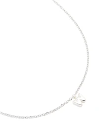 Waterproof Stainless Steel Mini Bubble Letter W Necklace