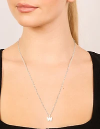 Waterproof Stainless Steel Mini Bubble Letter W Necklace