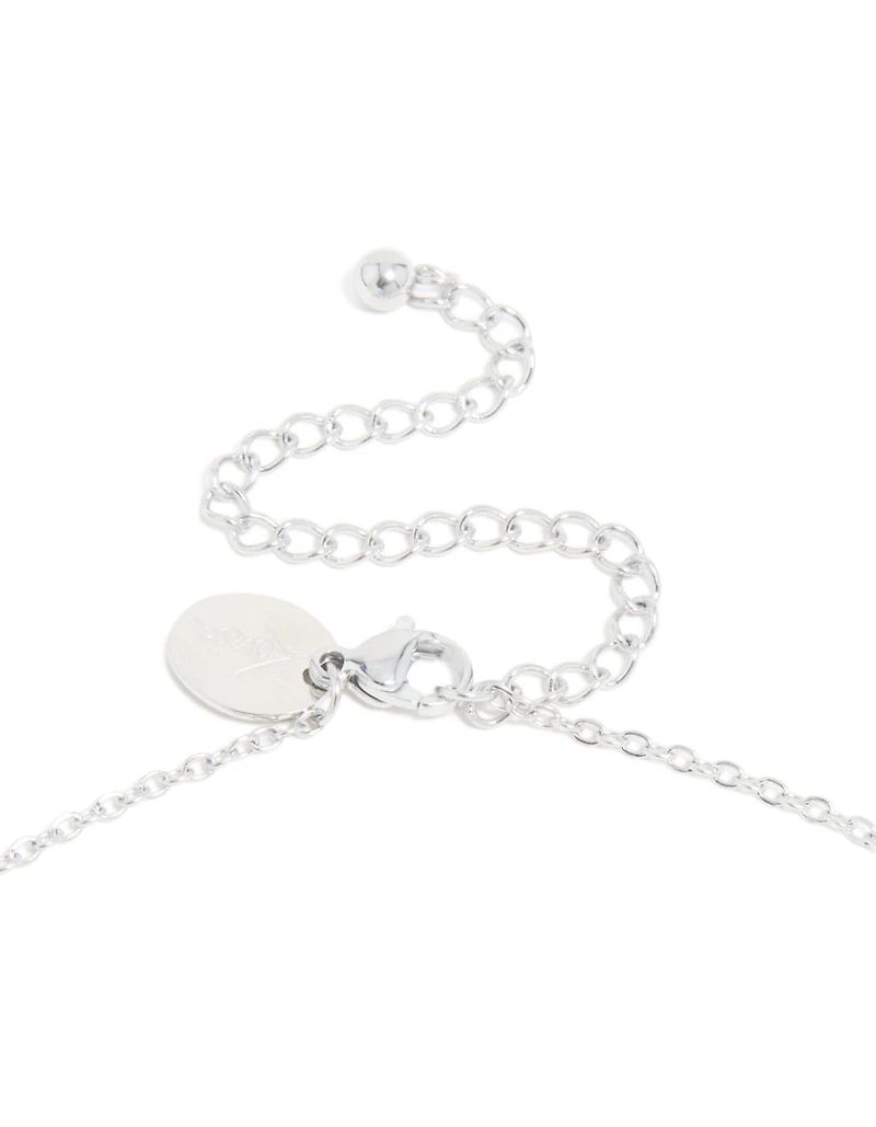 Waterproof Stainless Steel Mini Bubble Letter W Necklace