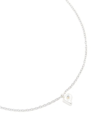 Waterproof Stainless Steel Mini Bubble Letter P Necklace