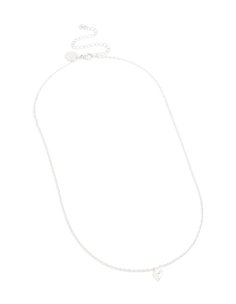 Waterproof Stainless Steel Mini Bubble Letter P Necklace