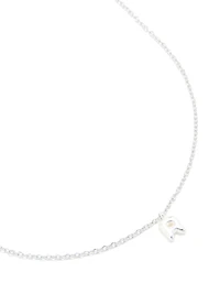 Waterproof Stainless Steel Mini Bubble Letter R Necklace