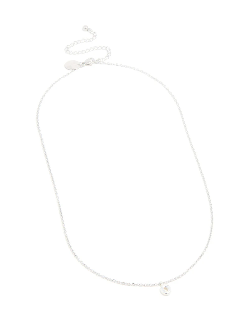 Waterproof Stainless Steel Mini Bubble Letter O Necklace