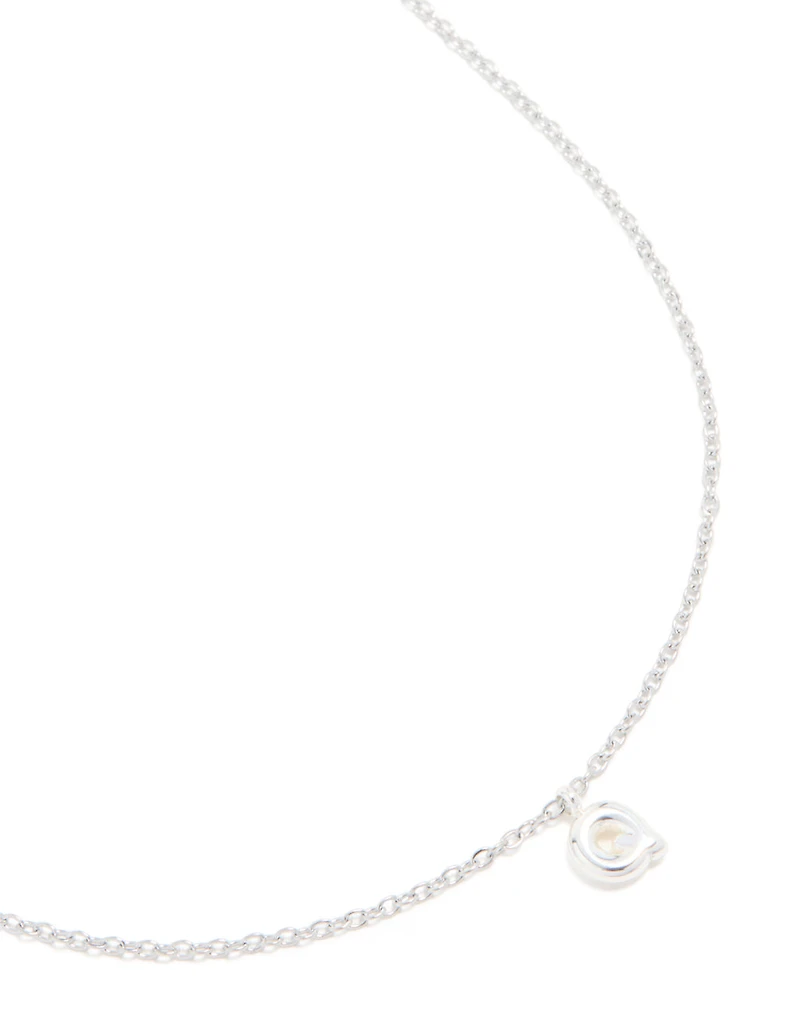 Waterproof Stainless Steel Mini Bubble Letter Q Necklace