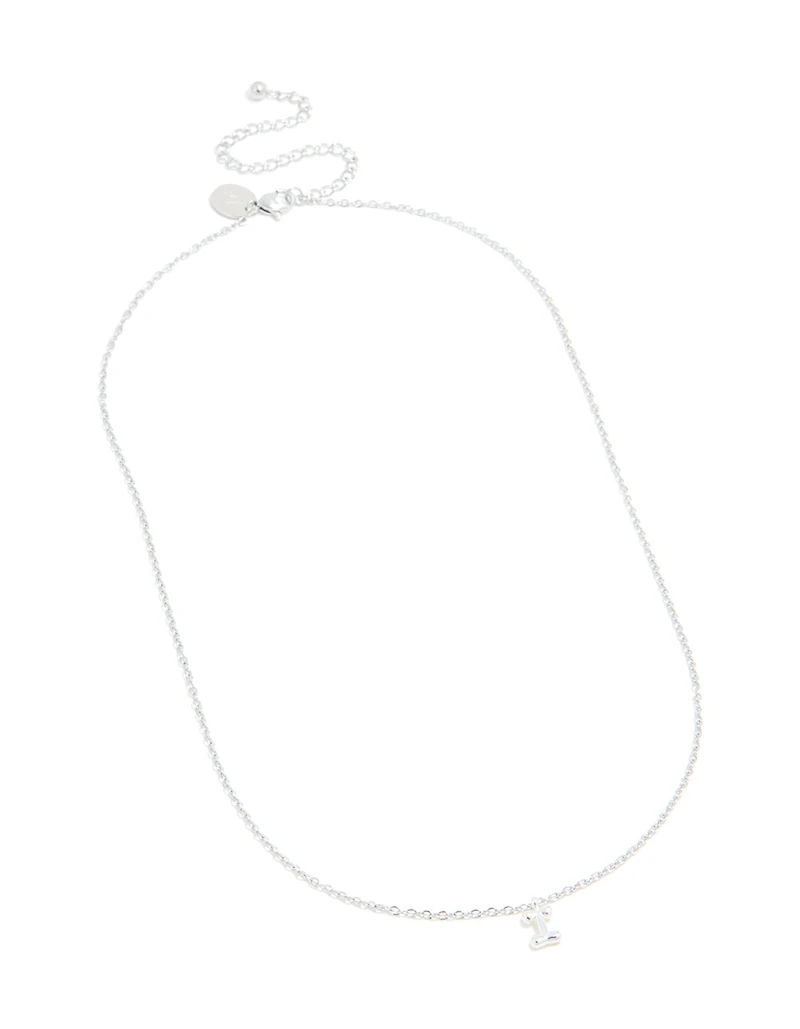 Collier mini bulle en acier inoxydable imperméable lettre I