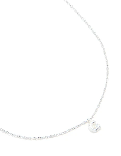 Waterproof Stainless Steel Mini Bubble Letter G Necklace