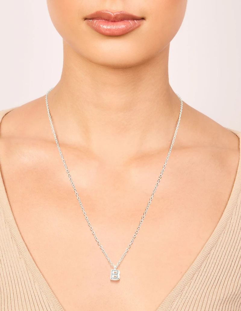 Collier mini bulle en acier inoxydable imperméable avec la lettre B