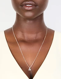 Collier mini bulle en acier inoxydable imperméable Letter A