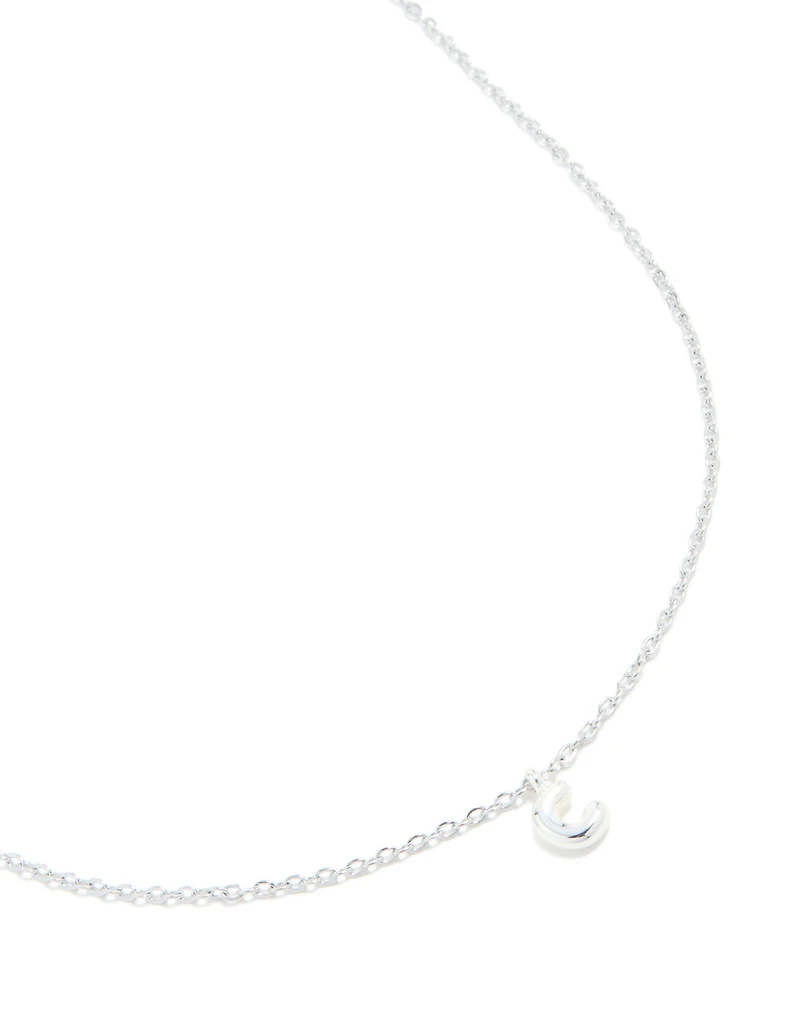 Mini collier imperméable en acier inoxydable en forme de bulle lettre C