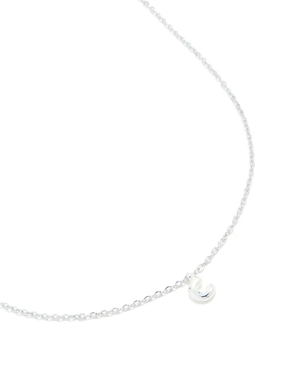 Mini collier imperméable en acier inoxydable en forme de bulle lettre C