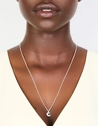 Mini collier imperméable en acier inoxydable en forme de bulle lettre C