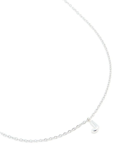 Collier mini bulle en acier inoxydable imperméable en forme de lettre J