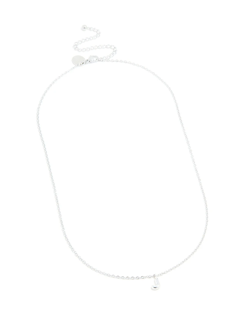 Collier mini bulle en acier inoxydable imperméable en forme de lettre J