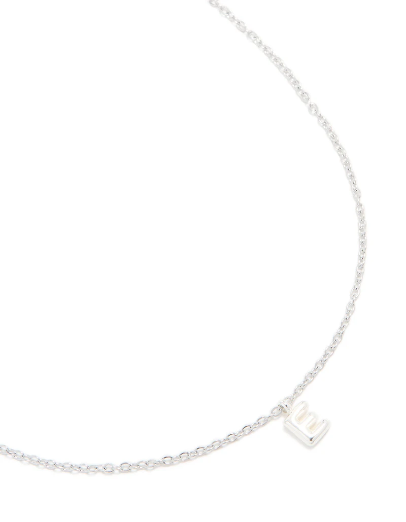 Waterproof Stainless Steel Mini Bubble Letter E Necklace
