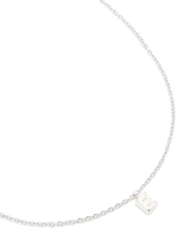 Waterproof Stainless Steel Mini Bubble Letter E Necklace