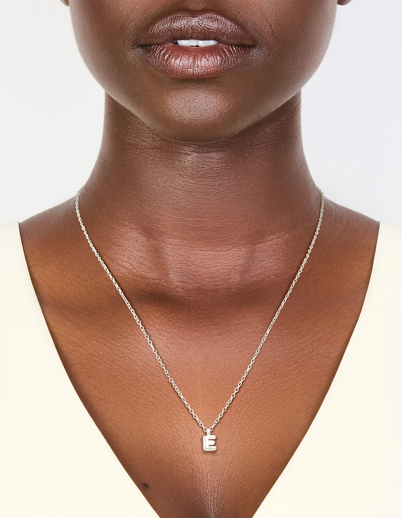 Collier mini bulles en acier inoxydable imperméable avec la lettre E