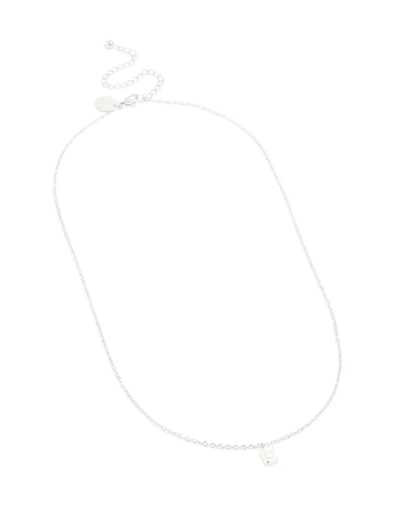 Waterproof Stainless Steel Mini Bubble Letter E Necklace