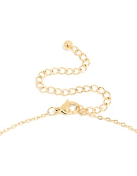 Waterproof Gold Plated Stainless Steel Mini Bubble Letter W Necklace