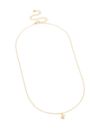 Waterproof Gold Plated Stainless Steel Mini Bubble Letter X Necklace