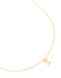 Collier mini bulle en acier inoxydable plaqué or imperméable en forme de lettre I