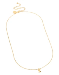 Collier mini bulle en acier inoxydable plaqué or imperméable en forme de lettre I