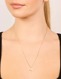 Waterproof Gold Plated Stainless Steel Mini Bubble Letter H Necklace
