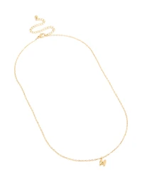 Waterproof Gold Plated Stainless Steel Mini Bubble Letter H Necklace