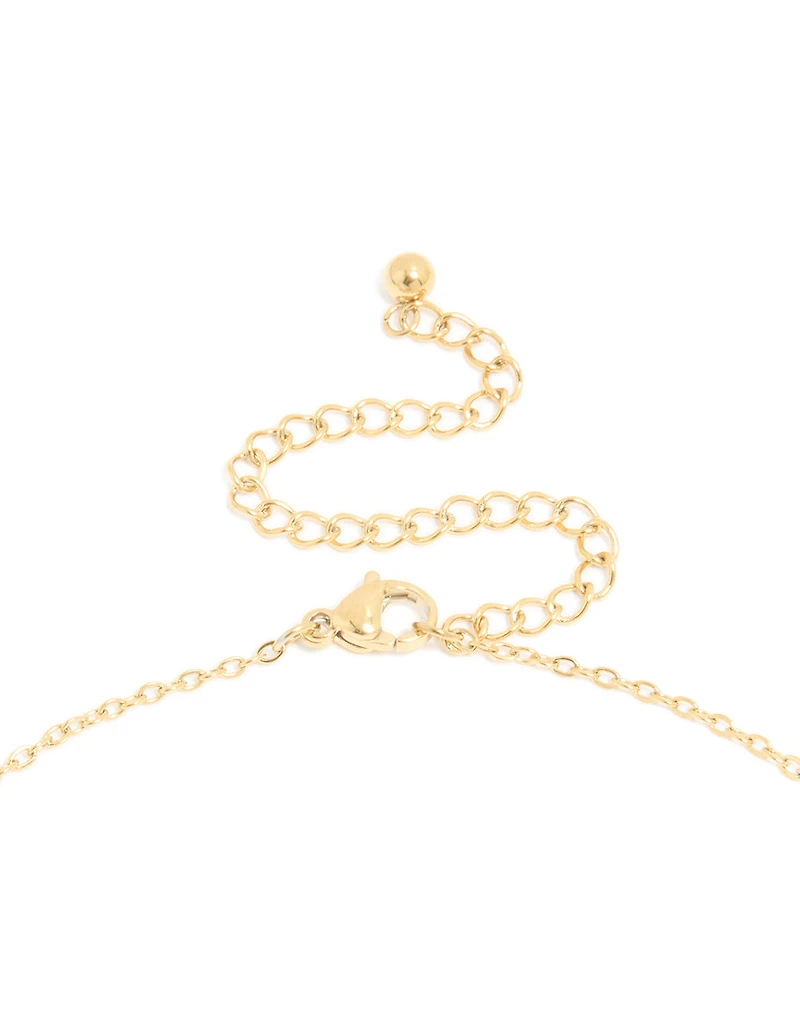 Waterproof Gold Plated Stainless Steel Mini Bubble Letter H Necklace