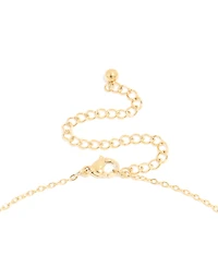 Waterproof Gold Plated Stainless Steel Mini Bubble Letter H Necklace