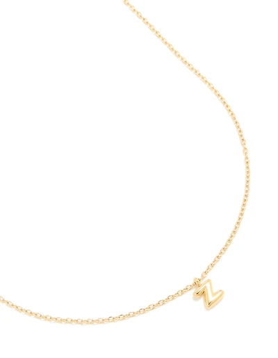 Waterproof Gold Plated Gold Plated Stainless Steel Mini Bubble Letter Z Necklace