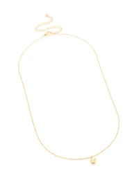 Waterproof Gold Plated Stainless Steel Mini Bubble Letter U Necklace