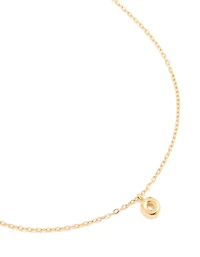 Waterproof Gold Plated Stainless Steel Mini Bubble Letter O Necklace