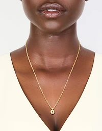 Collier mini bulle en forme de lettre O en acier inoxydable plaqué or imperméable