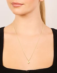 Collier mini bulle en acier inoxydable plaqué or imperméable avec la lettre P