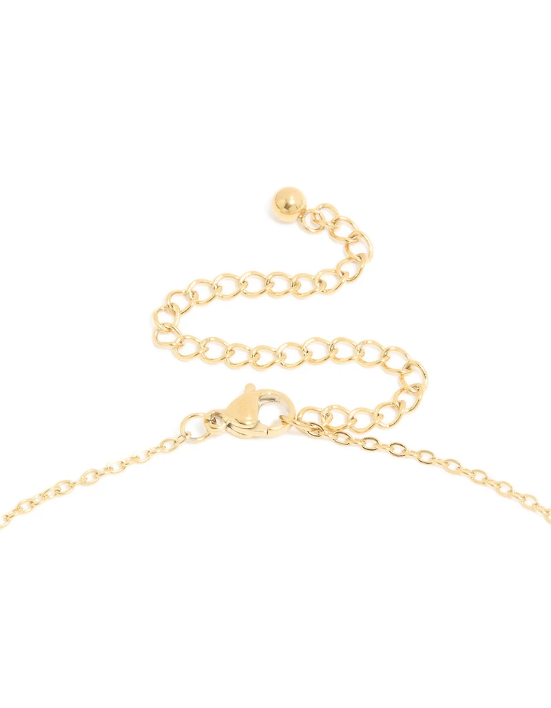 Waterproof Gold Plated Stainless Steel Mini Bubble Letter P Necklace