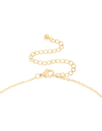 Waterproof Gold Plated Stainless Steel Mini Bubble Letter V Necklace