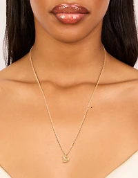 Mini collier imperméable en acier inoxydable plaqué or en forme de lettre D