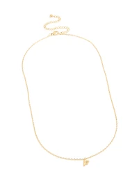 Waterproof Gold Plated Stainless Steel Mini Bubble Letter F Necklace