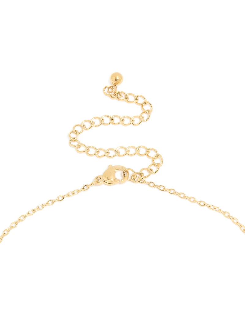 Waterproof Gold Plated Gold Plated Stainless Steel Mini Bubble Letter R Necklace