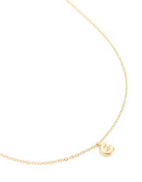 Waterproof Gold Plated Stainless Steel Mini Bubble Letter G Necklace