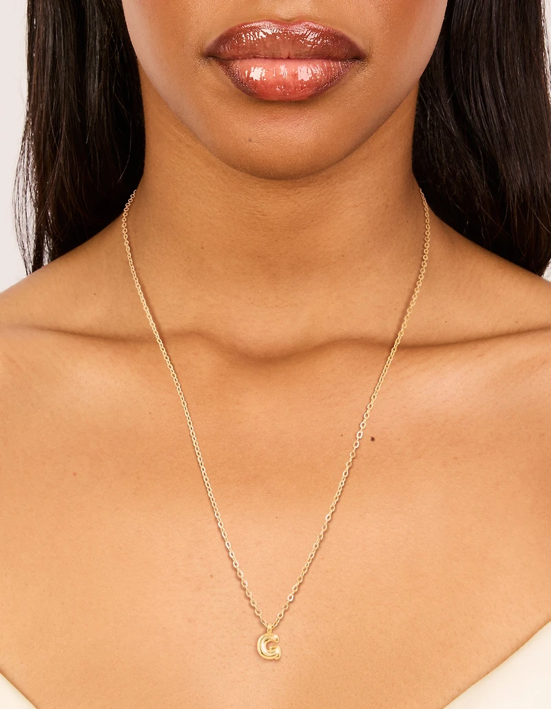 Mini collier imperméable en acier inoxydable plaqué or en forme de lettre G