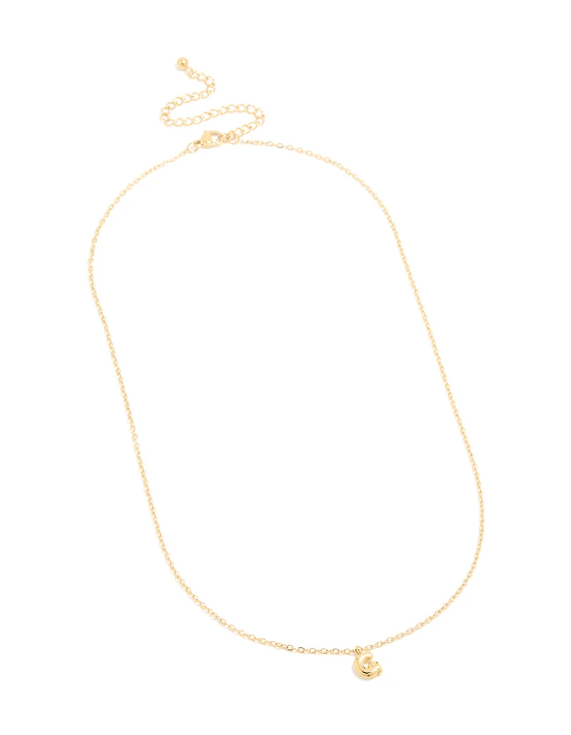 Mini collier imperméable en acier inoxydable plaqué or en forme de lettre G