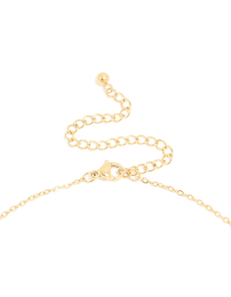 Waterproof Gold Plated Stainless Steel Mini Bubble Letter G Necklace