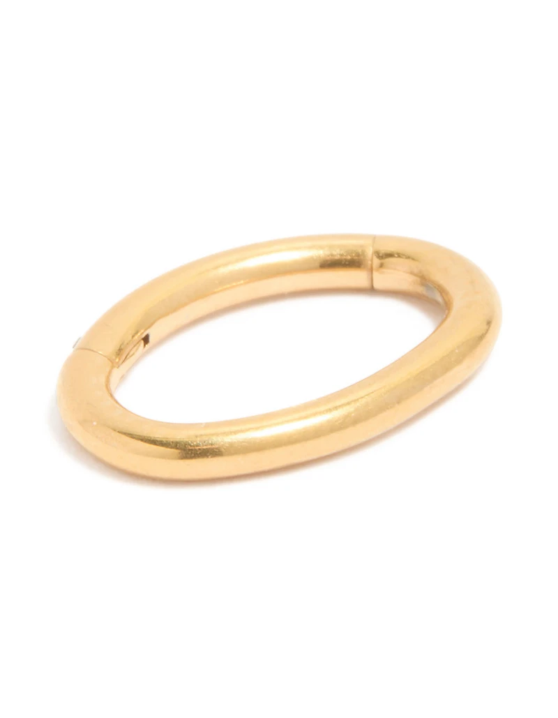 Gold Plated Surgical Steel Oval Clicker Belly Ring