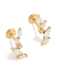 Clous à dos plat en acier chirurgical en acier cubique à feuilles de zircone à dos plat